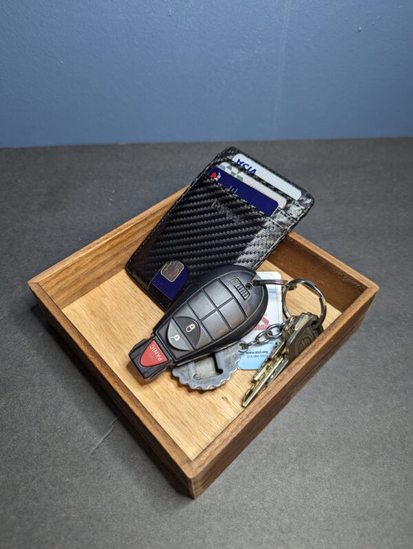 Red Oak and Walnut Dice / Valet Tray - Image 2